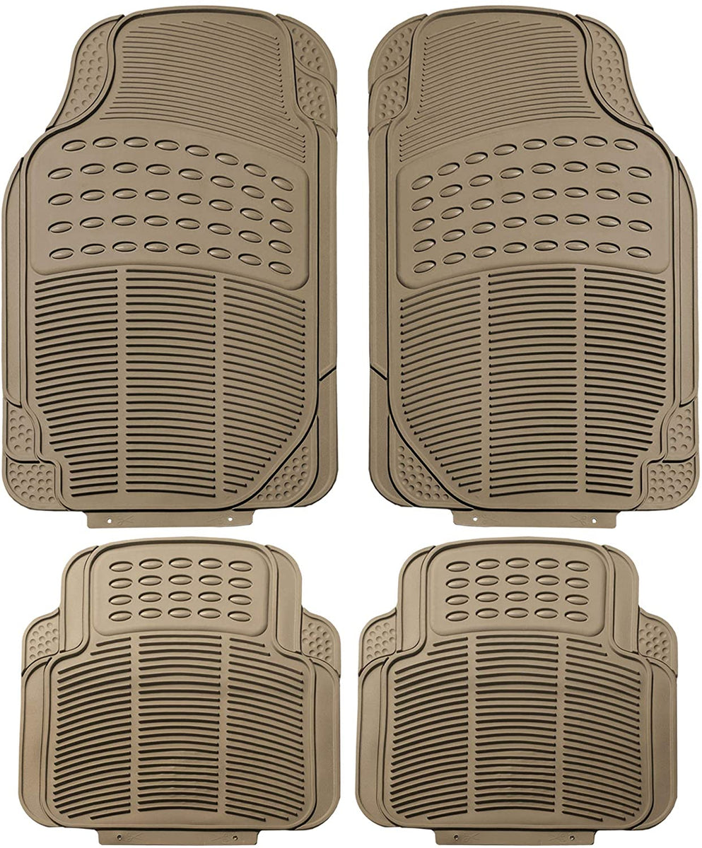 4PC Universal Floor Mats For Auto Car SUV Van All Weather Heavy Duty Beige Set E - Foto 10