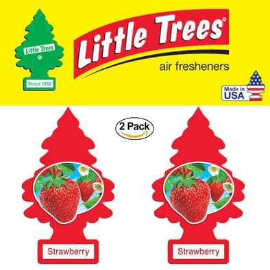 LITTLE TREES Strawberry 2 Pack Long Lasting Car/Home/Office Air Fresheners - The Car Wizz AutoStore