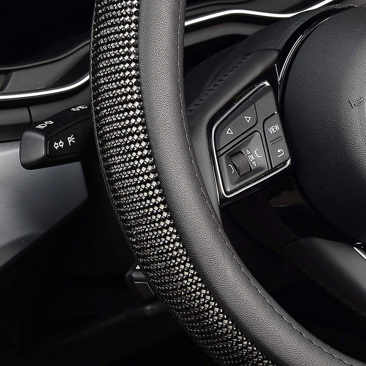 Black glitter steering wheel cover discount