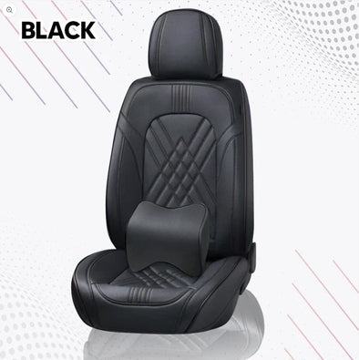 All Black Boutique Seat Cover Kit with Pillow - The Car Wizz
