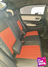 All - in - One Orange & Black Premium Synthetic Leather Seat Cover - The Car Wizz