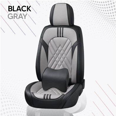 Black & Grey Boutique Seat Cover Kit with Pillow - The Car Wizz