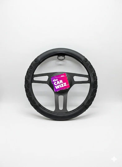 Black Premium Grip Steering Wheel Cover – Non Slip & Comfort Fit - The Car Wizz