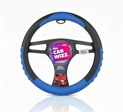 Blue & Black Sport Grip Steering Wheel Cover – Non - Slip, Odorless & Comfort Fit - The Car Wizz