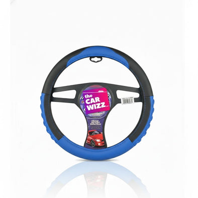 Blue & Black Sport Grip Steering Wheel Cover – Non - Slip, Odorless & Comfort Fit - The Car Wizz