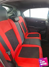 Premium Red & Black Synthetic Leather Seat Covers with Fabric Center - The Car Wizz