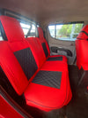 Red & Black Designer Seat Cover Kit with Neck Pillow - The Car Wizz