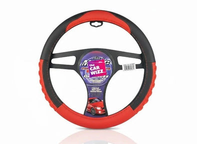 Red & Black Sport Grip Steering Wheel Cover – Non - Slip, Odorless & Comfort Fit - The Car Wizz