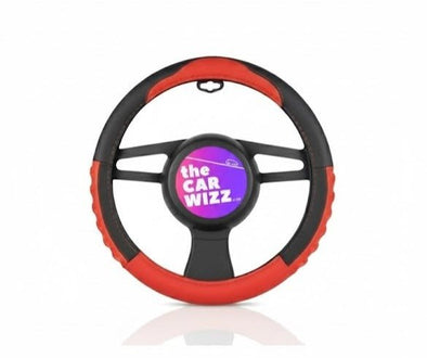 Red & Black Sport Grip Steering Wheel Cover – Non - Slip, Odorless & Comfort Fit - The Car Wizz