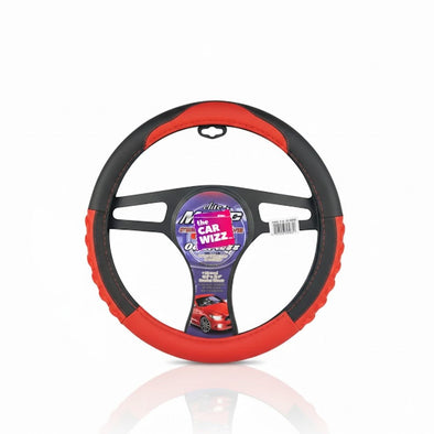 Red & Black Sport Grip Steering Wheel Cover – Non - Slip, Odorless & Comfort Fit - The Car Wizz