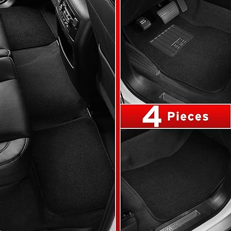 Swiss Drive Premium 4pc Plush Floor Mat Black - The Car Wizz