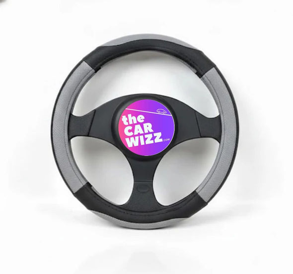 Two - Tone Black & Gray Premium Steering Wheel Cover - The Car Wizz