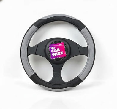 Two - Tone Black & Gray Premium Steering Wheel Cover - The Car Wizz
