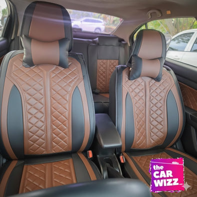 Coffee Brown Seat Covers with Black Trims