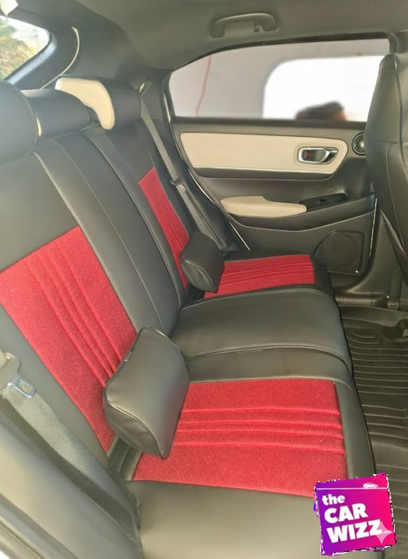 All-in-One Burgundy & Black Premium Quilted Seat Covers