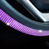 Black Purple Diamond Bling Steering Wheel Cover with Sparkling Crystal Rhinestones. - The Car Wizz AutoStore