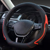 D-Shape Type Black & Red Synthetic Leather Steering Wheel Cover - The Car Wizz AutoStore