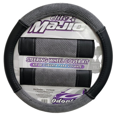 Elite Magic Steering Wheel Cover with Matching Seat-Belt Pads for Added Comfort - The Car Wizz AutoStore