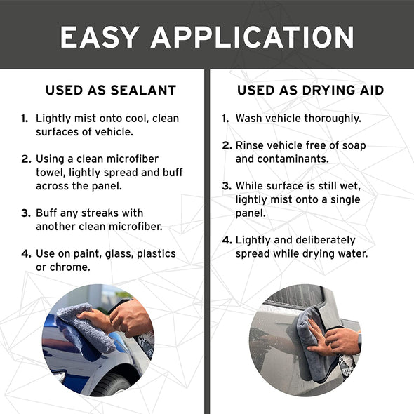 Ethos Handcrafted Car Care Dry and Seal - Quick Sealant and Ceramic Drying Aid | Spray and Wipe for Hydrophobic Beading, Shine and Protection! - The Car Wizz AutoStore