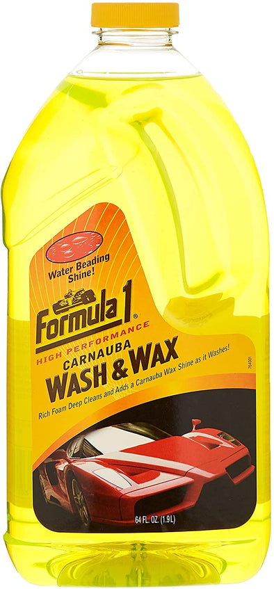 Formula 1 Carnauba Car Wash and Wax - Removes Dirt and Grime, Protects and Shines - 64 oz. - The Car Wizz AutoStore