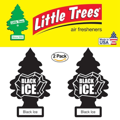 LITTLE TREES Black Ice 2 Pack Long Lasting Car/Home/Office Air Fresheners - The Car Wizz AutoStore