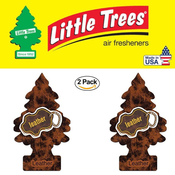 LITTLE TREES Leather 2 Pack Long Lasting Car/Home/Office Air Fresheners - The Car Wizz AutoStore