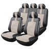 Luxury PU Leather & Fabric Beige Seat Covers Full Kit with Steering Cover + Seat Belt Pads - The Car Wizz AutoStore