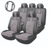Majic Luxury Leatherette/ Fabric Seat Covers Full Kit with Steering Cover & Seat Belt Pads - The Car Wizz AutoStore