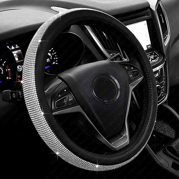New Diamond Bling Steering Wheel Cover with Sparkling Crystal Rhinestones. - The Car Wizz AutoStore