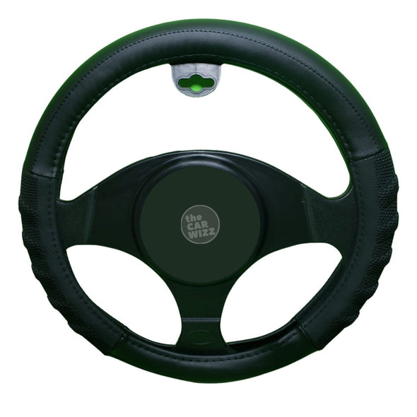 Power Grip Pro Synthetic Comfort Leather Grip Steering Wheel Covers (Small Size 13.5 - 14.5 Inch) - The Car Wizz AutoStore