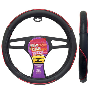 Sport Steering Wheel Cover (Blk & Red) - The Car Wizz AutoStore
